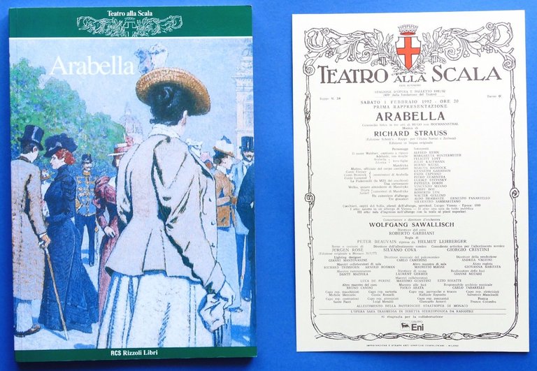 Musica - Libretto e locandina Opera Arabella - Strauss - Teatro Scala 1991-92