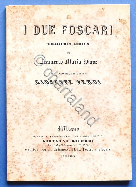 Musica - Libretto Opera I due Foscari - G. Verdi … | Immagine Gallery 2