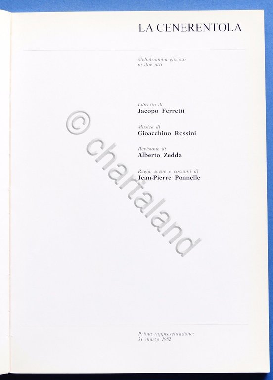 Musica - Libretto opera La Cenerentola - G. Rossini - …