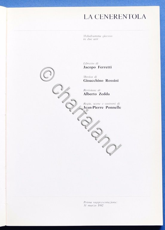 Musica - Libretto opera La Cenerentola - G. Rossini - …