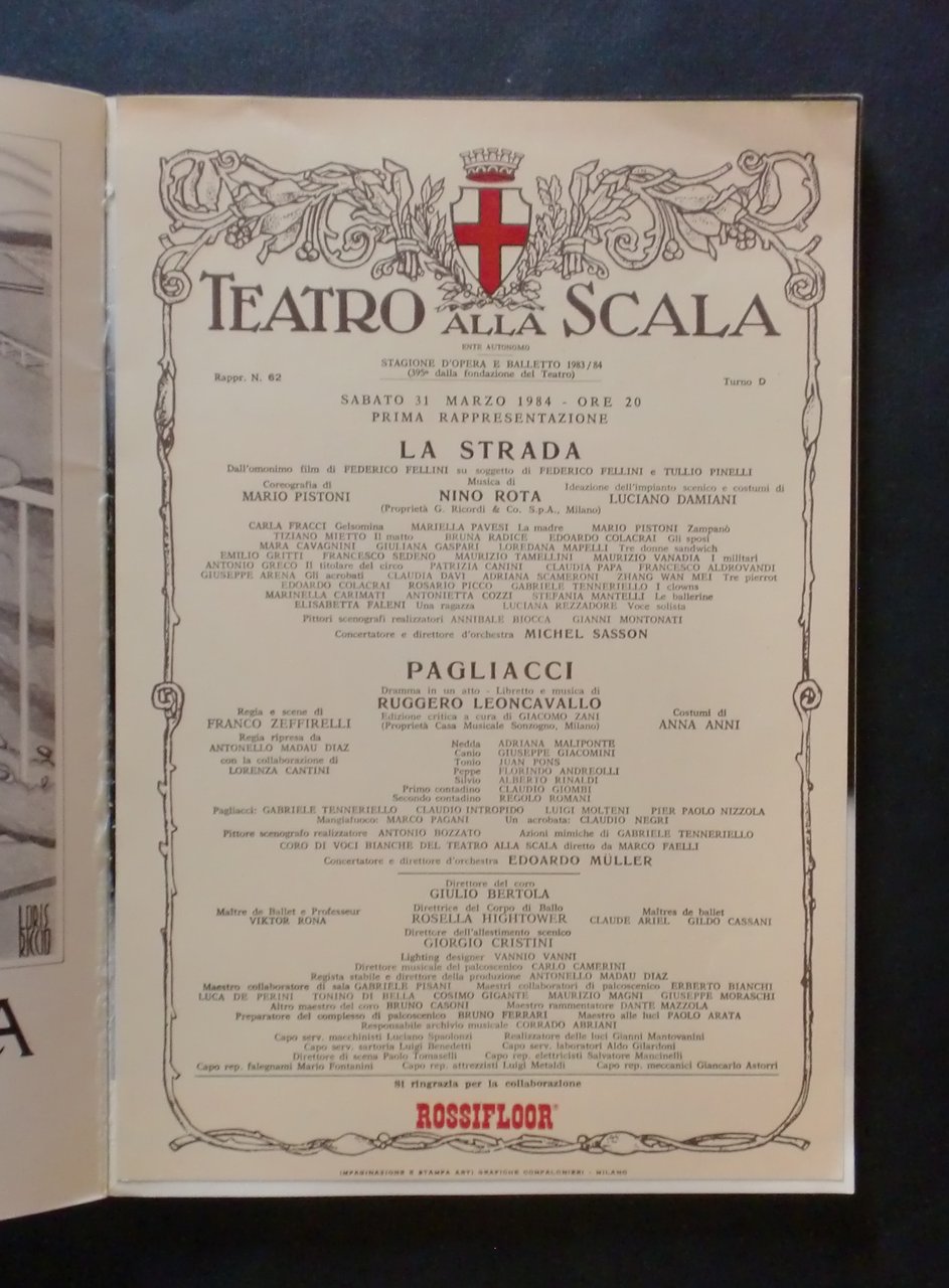 Musica - Teatro alla Scala - Stagione lirica 1983/84