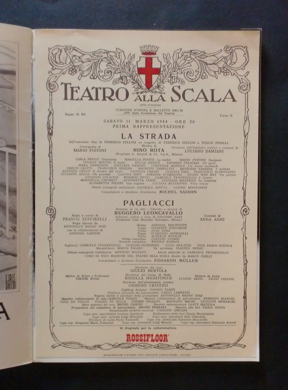 Musica - Teatro alla Scala - Stagione lirica 1983/84 