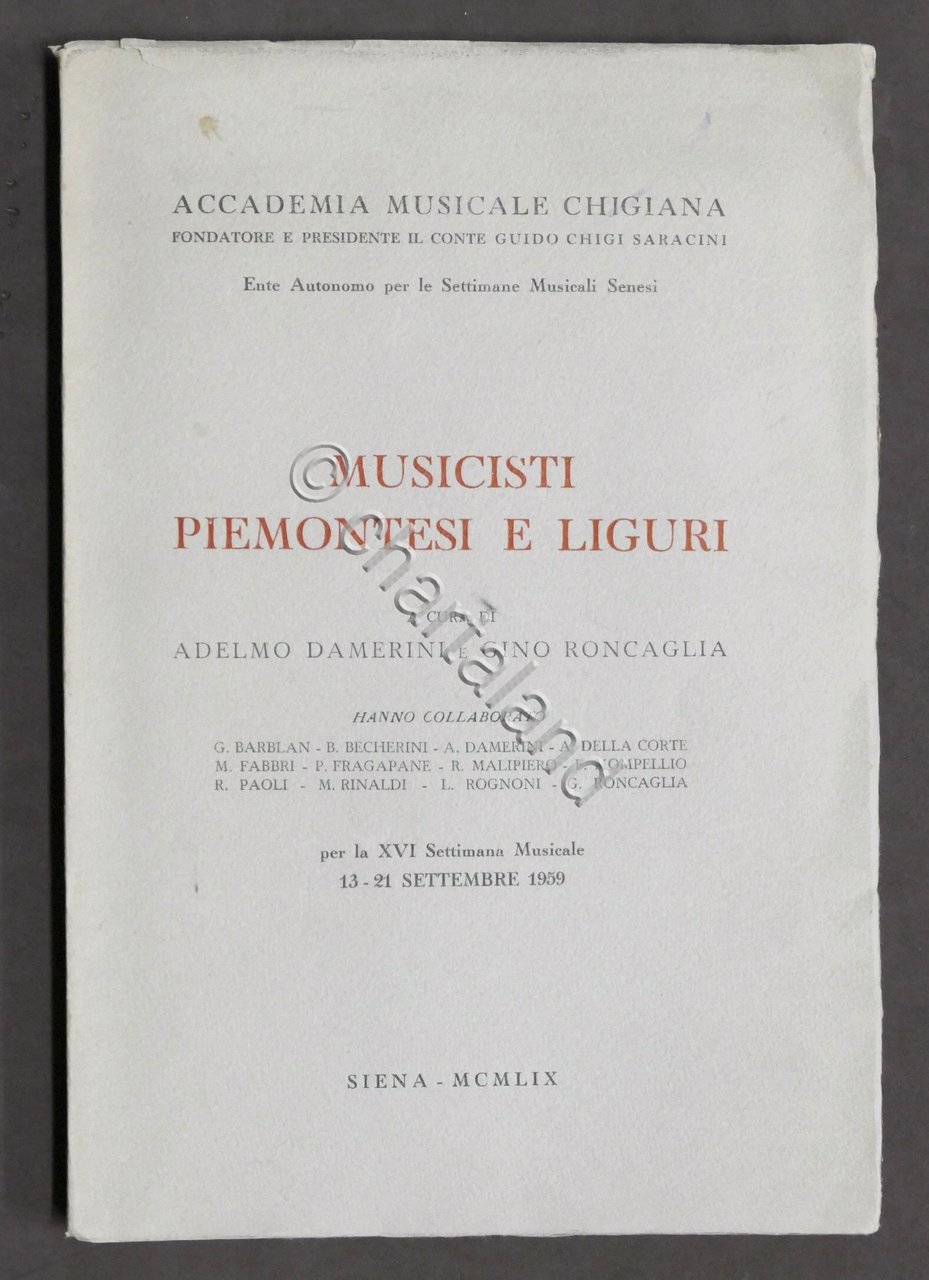 Musica Accademia Musicale Chigiana - Musicisti piemontesi e liguri - …