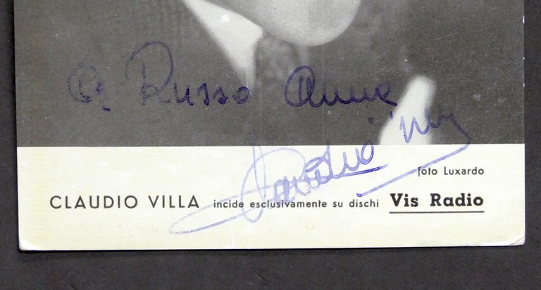 Musica Cinema - Autografo del cantante e attore Claudio Villa …