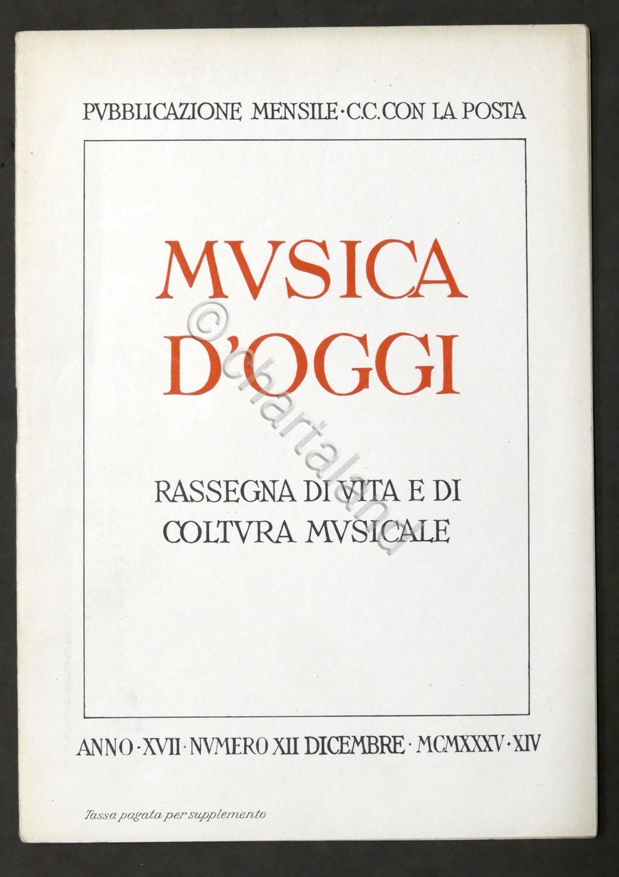Musica d'Oggi - Rassegna di vita e cultura musicale - …