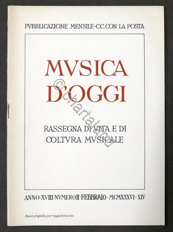 Musica d'Oggi - Rassegna di vita e cultura musicale - …