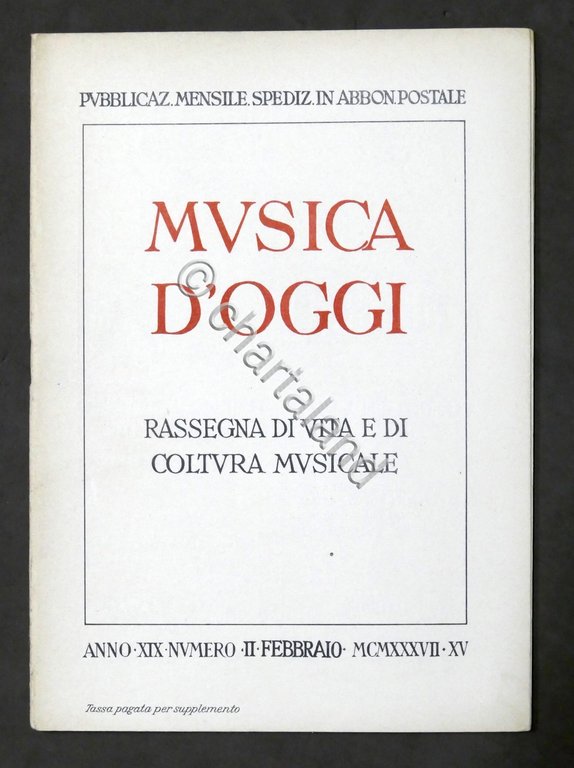 Musica d'Oggi - Rassegna di vita e cultura musicale - …