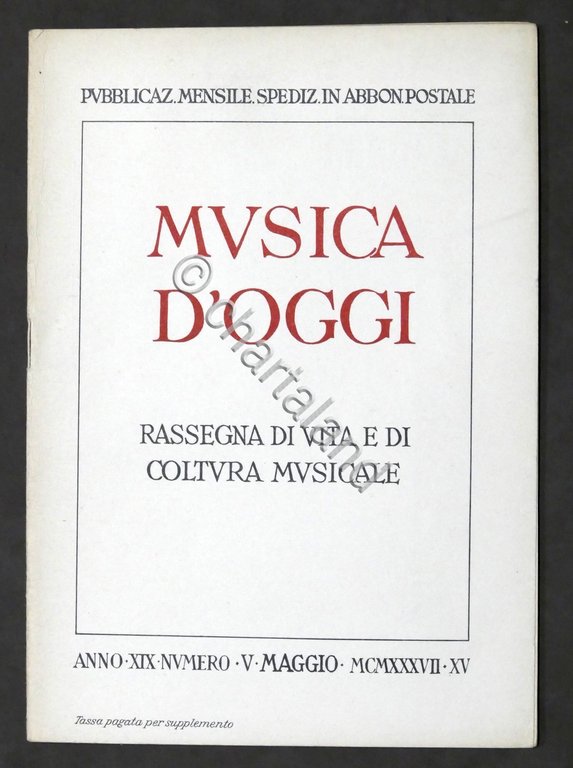 Musica d'Oggi - Rassegna di vita e cultura musicale - …
