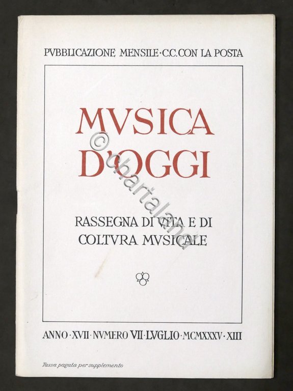 Musica d'Oggi - Rassegna di vita e cultura musicale - …