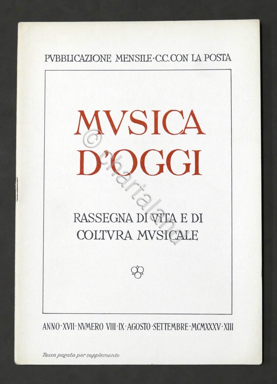 Musica d'Oggi - Rassegna di vita e cultura musicale - …