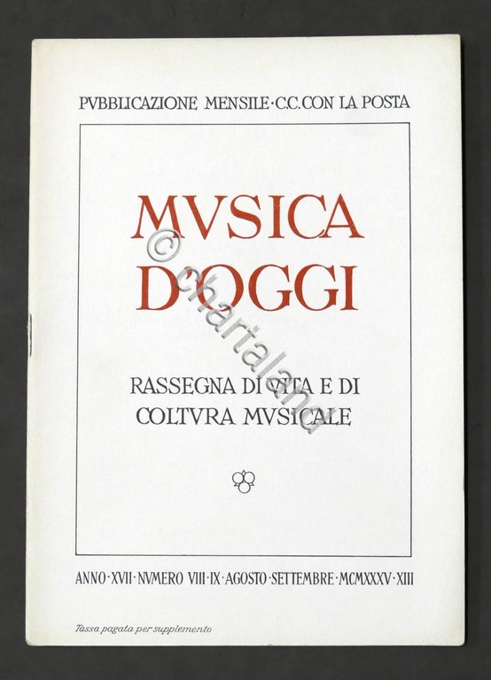 Musica d'Oggi - Rassegna di vita e cultura musicale - …