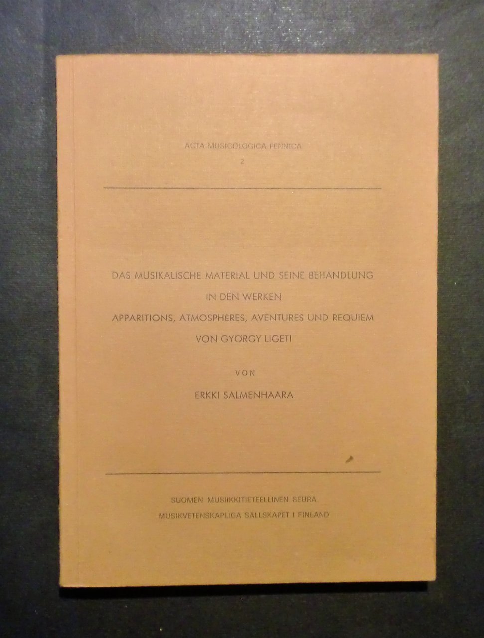 Musica libri - Acta musicologica fennica 2 - Erkki Salmenhaara …