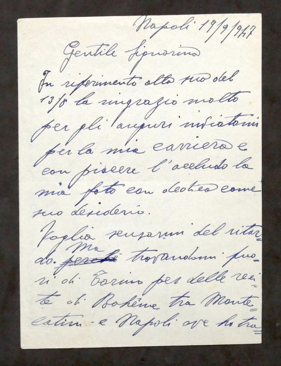 Musica Lirica - Lettera e autografo del tenore Alfredo Varnetti …