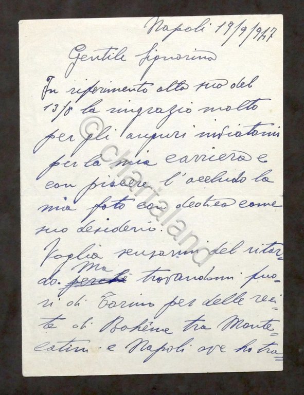 Musica Lirica - Lettera e autografo del tenore Alfredo Varnetti …