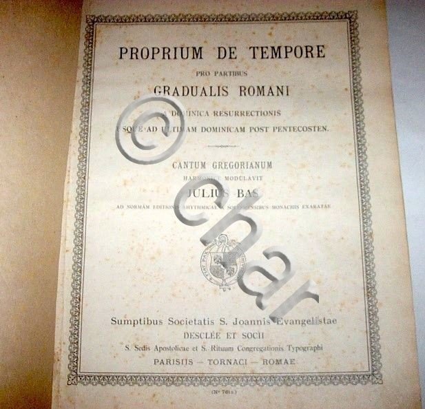 Musica Sacra Organo Propriurm de Tempore - Cantum Gregorianum 1921