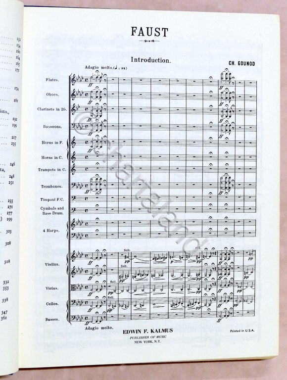 Musica Spartiti - C. Gounod - Faust - Edwin F. Kalmus Publisher - Partitura