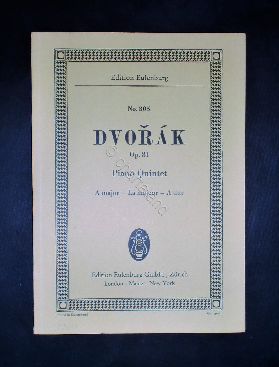 Musica spartiti - Edition Eulenburg No. 305 - Dvoràk - … | Immagine principale