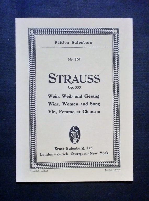 Musica spartiti - Edition Eulenburg No. 866 - Strauss - Op. 333