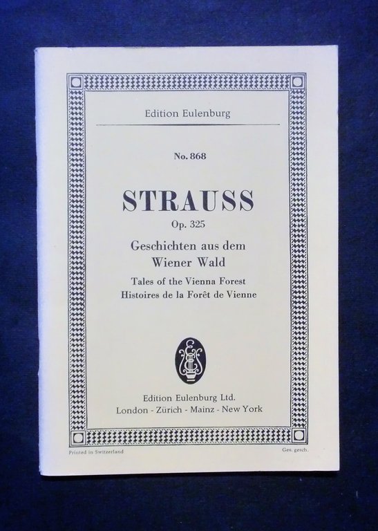 Musica spartiti - Edition Eulenburg No. 868 - Strauss - Op. 325