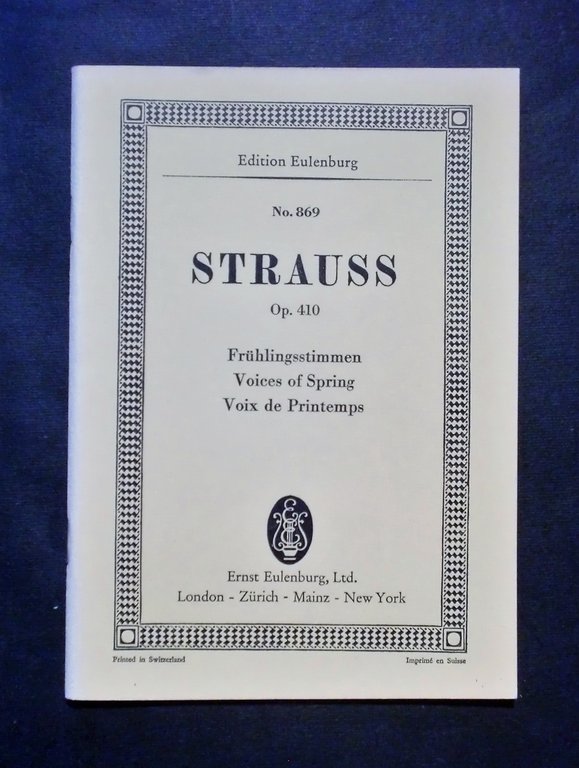 Musica spartiti - Edition Eulenburg No. 869 - Strauss - Op. 410
