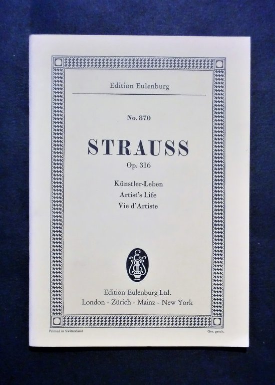 Musica spartiti - Edition Eulenburg No. 870 - Johann Strauss - Op. 316
