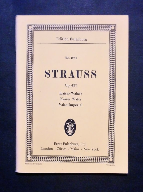 Musica spartiti - Edition Eulenburg No. 871 - Johann Strauss - Op. 437