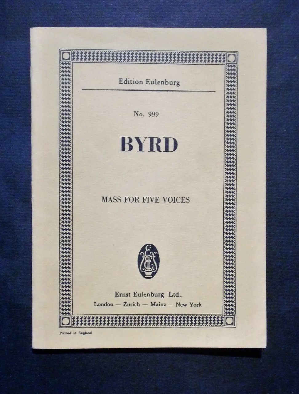 Musica spartiti - Edition Eulenburg No. 999 - Byrd - … | Immagine principale