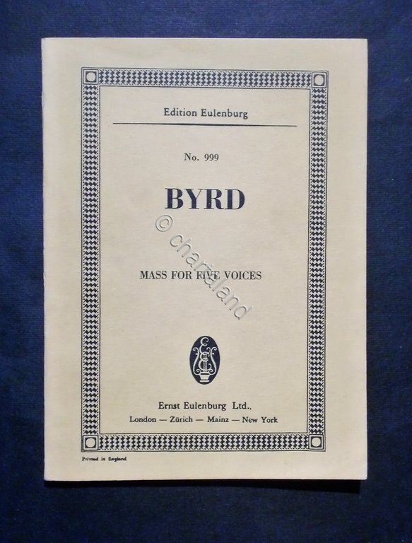 Musica spartiti - Edition Eulenburg No. 999 - Byrd - … | Immagine Gallery 2