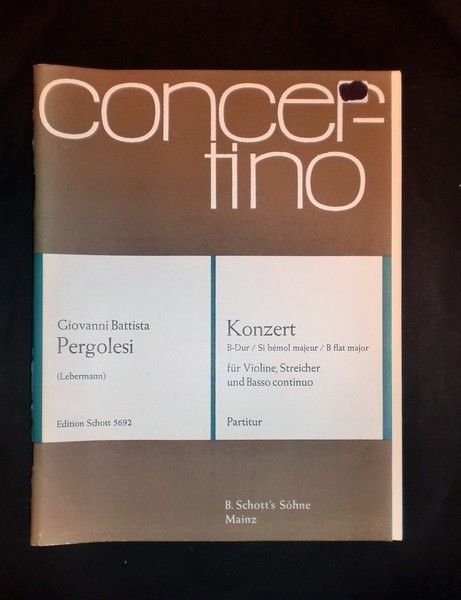 Musica spartiti - G. B. Pergolesi - Konzert B-dur - …