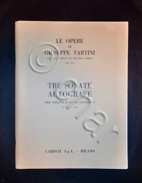 Musica Spartiti - G. Tartini - Tre sonate autografe - …