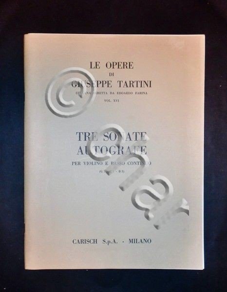 Musica Spartiti - G. Tartini - Tre sonate autografe - …