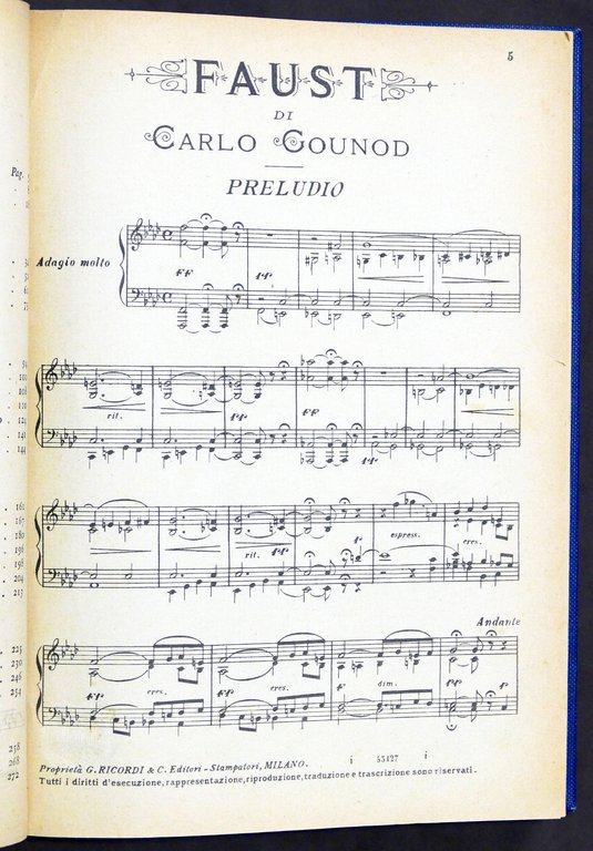 Musica Spartiti - Gounod - Faust - Dramma Lirico - …