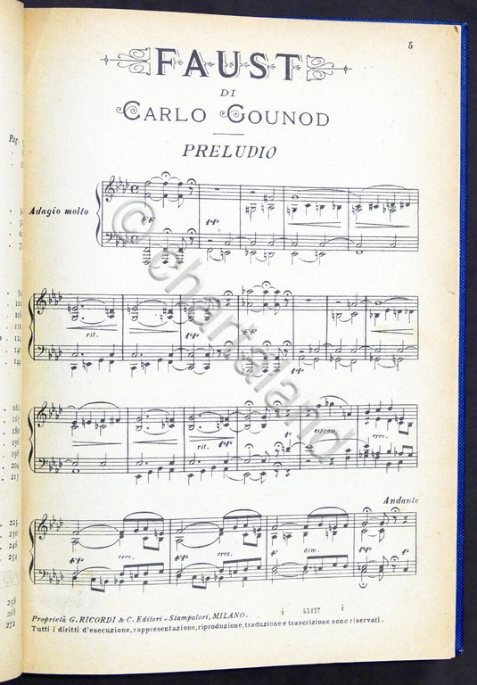 Musica Spartiti - Gounod - Faust - Dramma Lirico - …