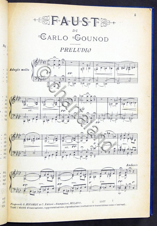 Musica Spartiti - Gounod - Faust - Dramma Lirico - …