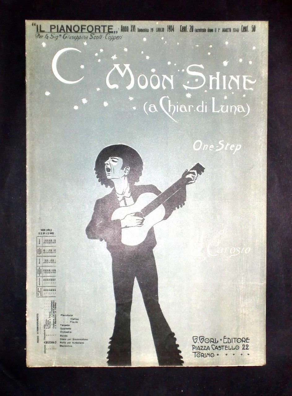 Musica Spartiti -"Il pianoforte" - 19 Luglio 1914 - Moon …