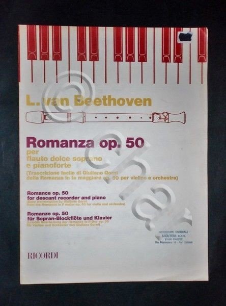 Musica Spartiti - L. V. Beethoven - Romanza op. 50 … | Immagine principale