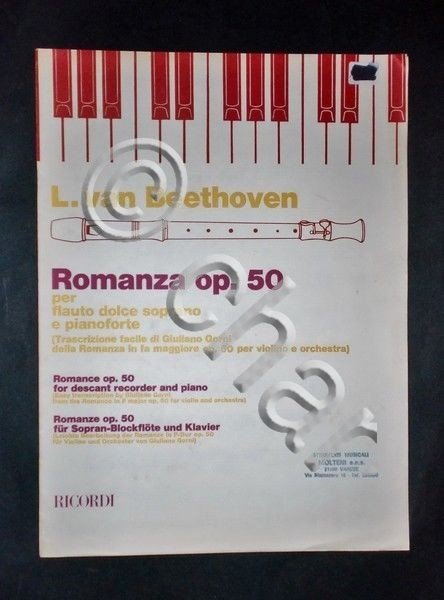 Musica Spartiti - L. V. Beethoven - Romanza op. 50 … | Immagine Gallery 2