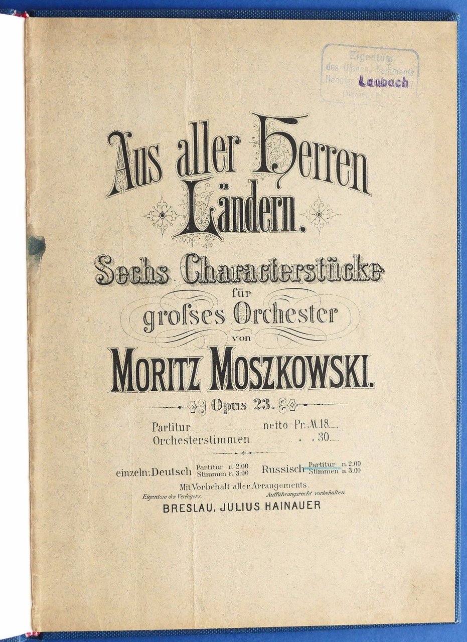 Musica Spartiti - M. Mooszkowski - Aus aller Herren Landern …