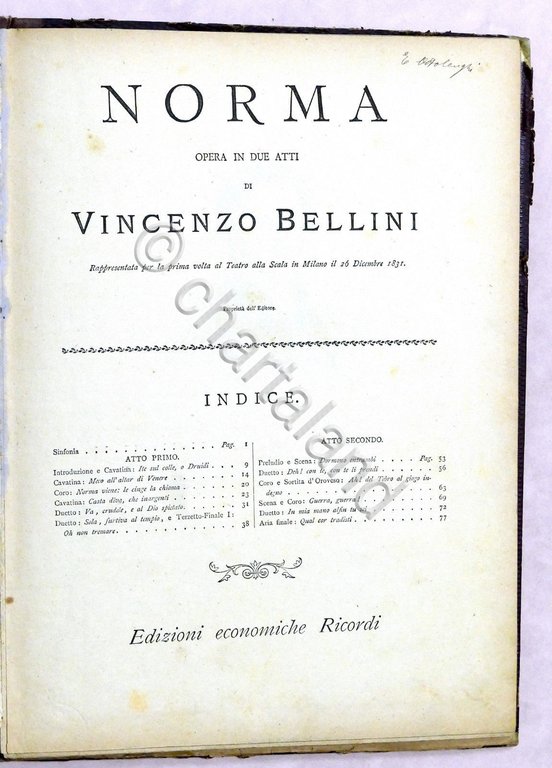 Musica Spartiti V. Bellini - Norma - opera in 2 … | Immagine Gallery 4