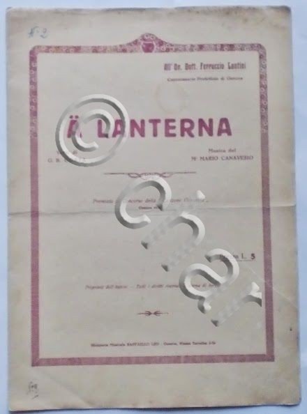 Musica Spartito - A Lanterna - Pianoforte e Canto - …