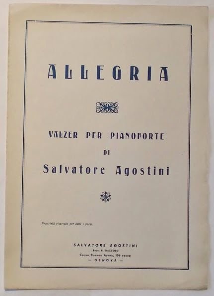 Musica Spartito - Allegria - Valzer per Pianoforte - S. …