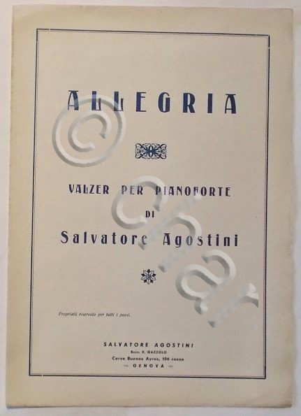 Musica Spartito - Allegria - Valzer per Pianoforte - S. …