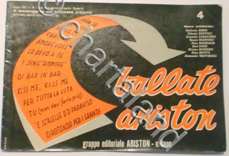 Musica Spartito - Ballate Ariston - Pianoforte - 1959