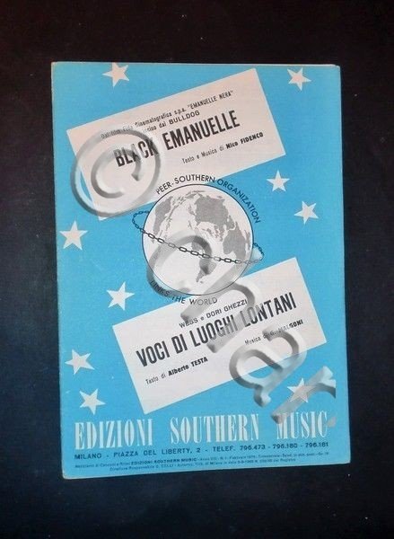 Musica Spartito - "Black Emanuelle" e "Voci di luoghi lontani" …