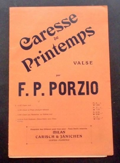 Musica Spartito - Caresse de Printemps - F. P. Porzio … | Immagine principale
