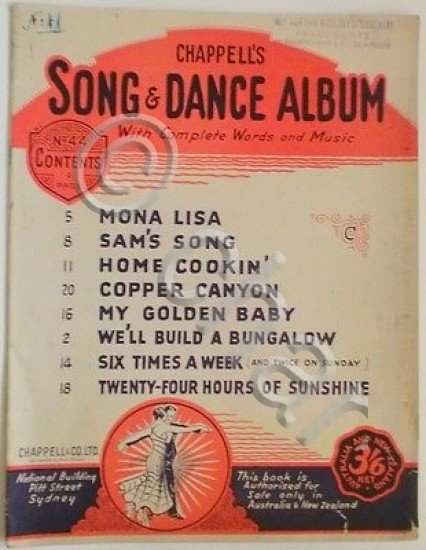 Musica Spartito - Chappell's Song e Dance Album - Pianoforte