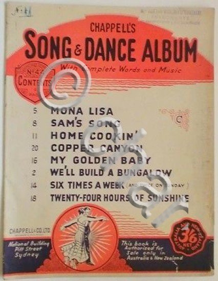 Musica Spartito - Chappell's Song e Dance Album - Pianoforte