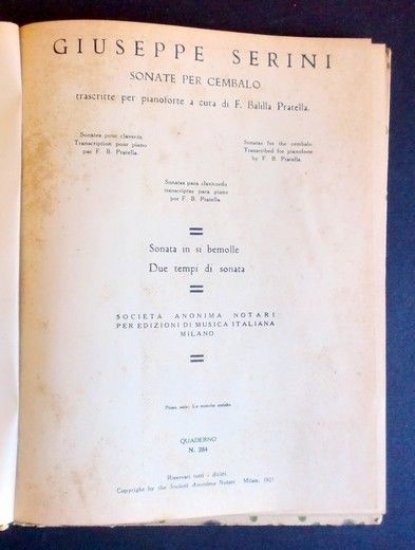 Musica Spartito - Classici Musica Italiana D'Annunzio - Giuseppe Serini …