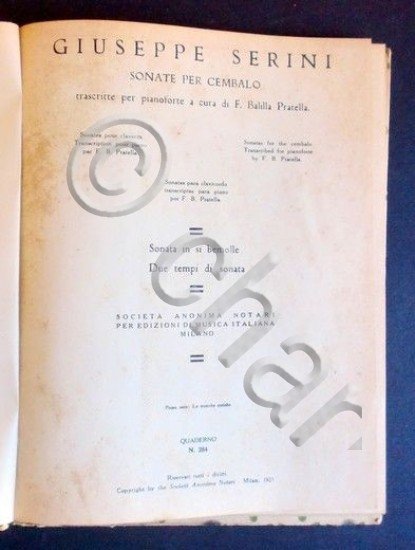 Musica Spartito - Classici Musica Italiana D'Annunzio - Giuseppe Serini …