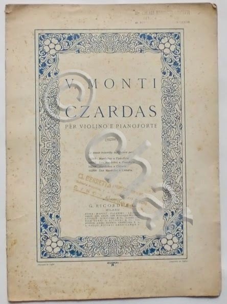 Musica Spartito - Czardas - V. Monti - Per violino … | Immagine Gallery 2